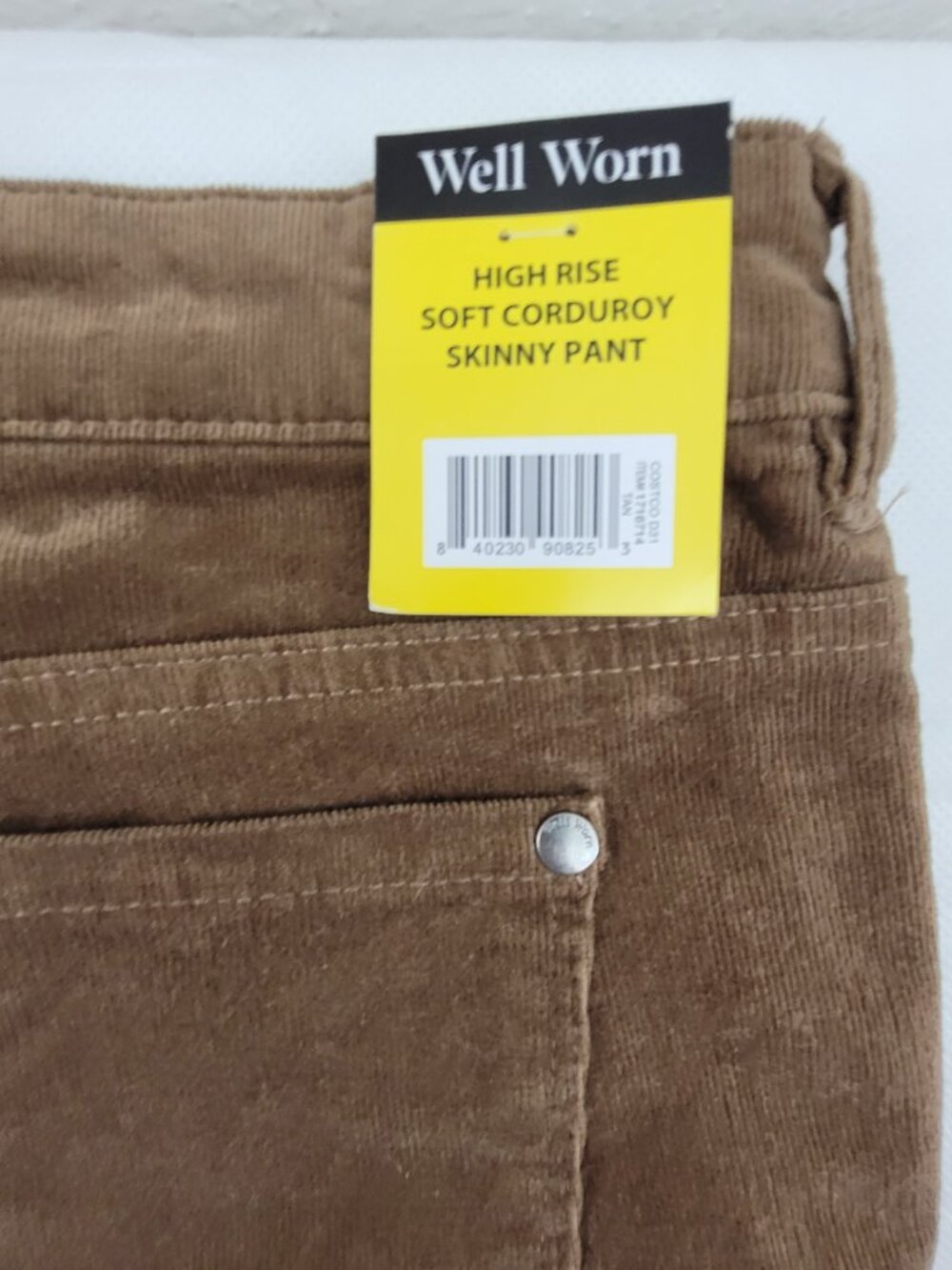 Well Worn High Rise Soft Corduroy Skinny Pant Womens 6 Brown Stretch Pants 30x29